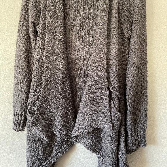 Vici Drape Open Front Knit Cardigan Sweater Pockets Asymmetrical Womens Small - Picture 4 of 7